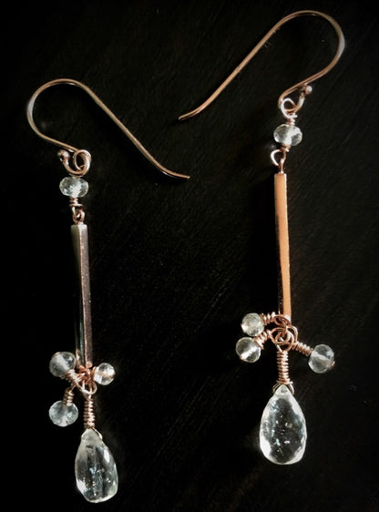 Oregon Sunstone and Rose Gold Earrings
