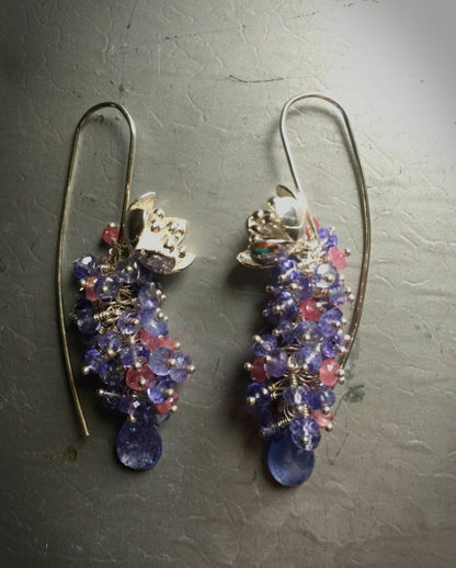 Tanzanite & Pink Sapphire Earrings